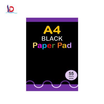 China ANTISTATIC Hot Sales A4 Black Color Paper Customized A4 80 GSM 35 Sheets Black Paper Pad for sale