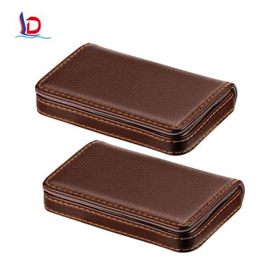 China Printed 2 Pieces PU Leather Card Case Wallet Business Card Holder Business Card Holder With Magnetic Closed for sale