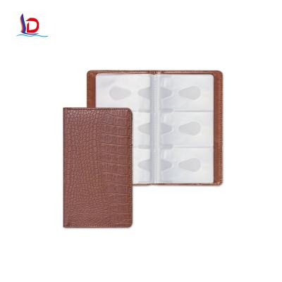 China Printed Lines 96 Cards Crocodile Skin Brown Business Card Three Card Holder for sale