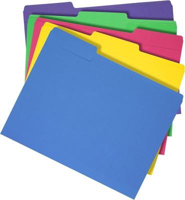 China Promotion\Business\Stationery Multicolor Classic 1/3-Cut Tab File Folders School\Office Letter Size Assorted Positions Manila Folders for sale