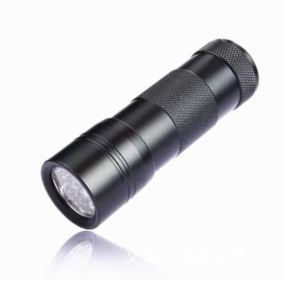 China Portable 12 LED UV Flashlight 395nm Blacklight Ultraviolet Detector for Pet Spots Bug Bug Authenticate Currency and Permits for sale