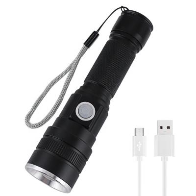 China High Power Zoomable Flashlight XHP50 2000 Lumens USB Rechargeable Waterproof IPX4 Zoomable Flashlights For Camping Hiking Emergency for sale