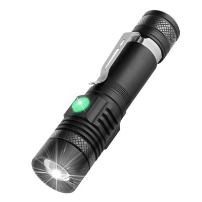 China 2022 Intense Brightness EDC Zoom Rechargeable Flashlight 2022 EDC Rechargeable Flashlight T6 LED USB Torch IPX5 Charging Indicator Beam Zoomable Waterproof Long Range for sale