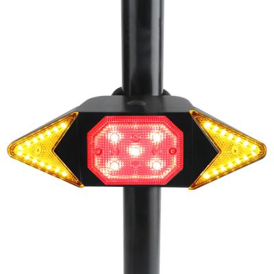 China Bike Light IPX4 USB Smart Rear Light Yellow LED Bike Light Waterproof Rear Filling Red White Red White Wireless Remote Control Bicycle Turn Signal Light for sale