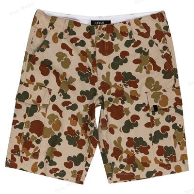 China Super Soft Men's Cotton Polyester Cargo Shorts Logo All Over Print Design 6 Pocket Anti-Wrinkle Streetwear Custom Casual Cargo Shorts for sale