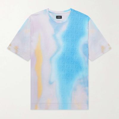 China Custom High Quality Plus Size Anti-Wrinkle Brand Big Men's Tie Dye T-Shirts Plains Embossing Graphic Tees Designs Ringer Mens T-shirts for sale