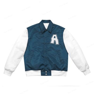 China Customized High Quality QUICK DRY Unisex Chenille Letter Patchwork Embroidery Streetwear Men's Bomber Varsity Letterman Waterproof Jacket for sale