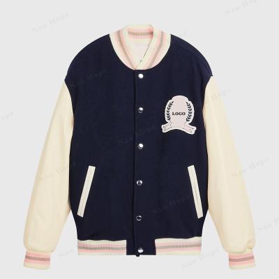 China Customized Embroidered Patch Logo Mens Varsity Letterman Soft Jackets Unisex Streetwear Leather Sleeve Wool Blend QUICK DRY for sale