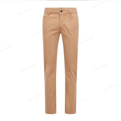 China Neohope Custom High Quality Anti-Wrinkle Men's Slim Fit Cotton Twill Stretch Nylon Men's Zipper Fit Pants Cotton Designer Stylish Formal Chino Golf Pants for sale