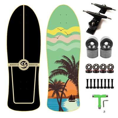 China Youth Laier Surf Skate 7Layer Maple Deck 4 Wheels 33inch Surf Carve Cruiser Skateboard Surfskate for sale