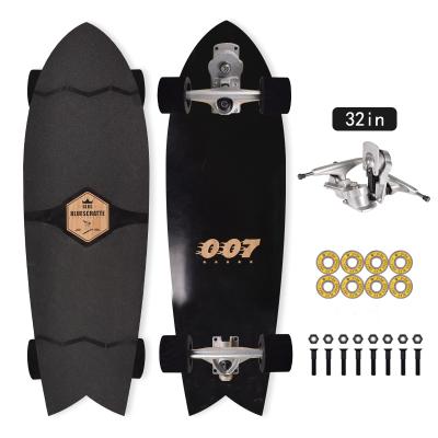 China 2021 Youth Surf Pad BLKS 7 Ply Maple Wood Deck Carving Cruiser S7 Surf Pad Pump Board for sale