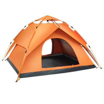 China Diagonal Tying Type Laier Double Layer 3 Or 4 Person Automatic Folding Large Tent Outdoor Camping Tent for sale