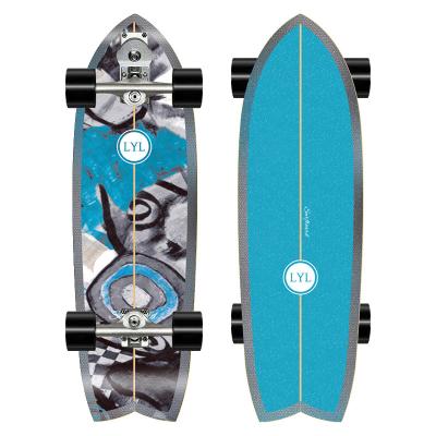 China 30.5 Inch New Design Street Skateboard Youth Laier S 7 Surf Skate Fishtail Outdoor Maple Land Cover for sale