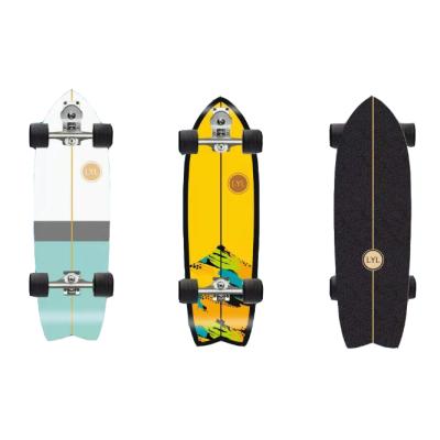 China YOUNG LAIER in stock surfskate s7 wooden 7 ply maple surf skat land Carver surf skate for sale