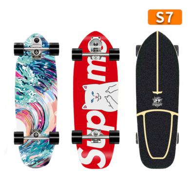 China Custom skate board new S7 youth LAIER wood surfskate 7 ply maple surf skate for sale