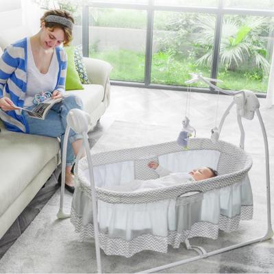 China 2022 Electric Automatic Swing Cradle Crib Bed Hutches Folding Crib and Swing Cradle for Newborn for sale