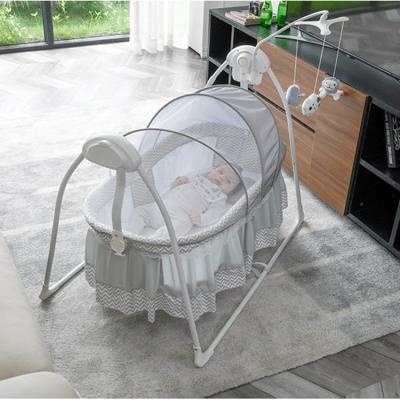 China Toys Swing Hot Selling Electric Baby Folding Bed Swing Bed Electric Rocking Cradle With Mosquito Net for sale