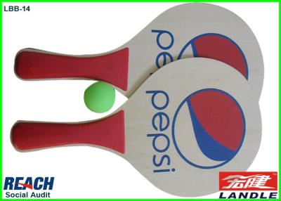 China Colourful Printing Wooden Beach Rackets For Pepsi Advertisement Promotion for sale