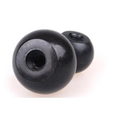 China Solid Custom Round Plastic Knob Ball Black Phenolic Knob With 1/4 Insert 20 for sale