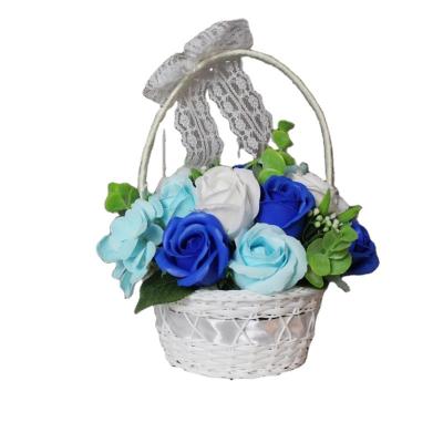 China Soap Flower Basket Flower Soap Flower Birthday Gift Christmas Valentine's Day Gift Desktop Decoration for sale