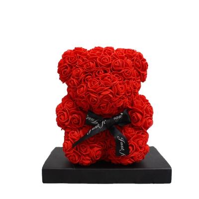 China Pe 25CM Heart Bear Wedding Party Decoration Flower 40cmRose Valentine Girlfriend Anniversary Gift Foam Bear for sale