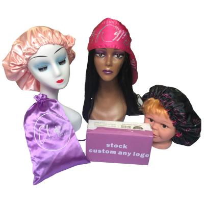 China Customized Verified Logo Satin Women And Satin Head Hair Wraps Hoods for sale