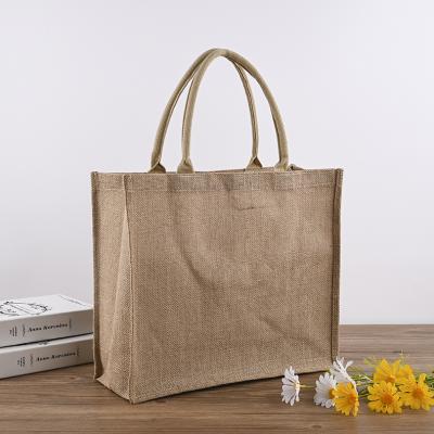 China Handled Gift Bag for Women, Novelty Jute Tote Giftable Present Bag for Mom, Wife or Friend, Beige, Medium for sale