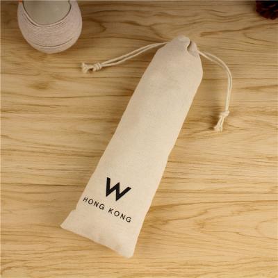 China Promotion Zero Waste Reusable Drawstring Organic Cotton Straw Pouch Bag Toothbrush Pouch for sale