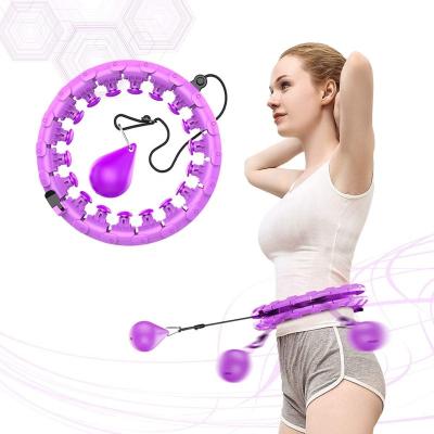 China size & Adult Abdomen Exercise Haiqi Weight Loss Smart Hoola Circle With Led Versus 24 Detachable Knots Exercise Weighted Circles Polynesian Dance Circle for sale