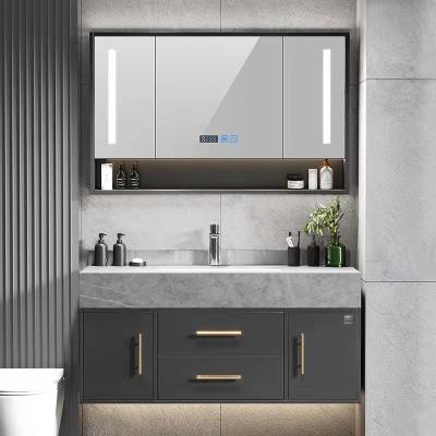 China Melamine Board Modern Bathroom Cabinets Small 72 inch vanity Grey for sale