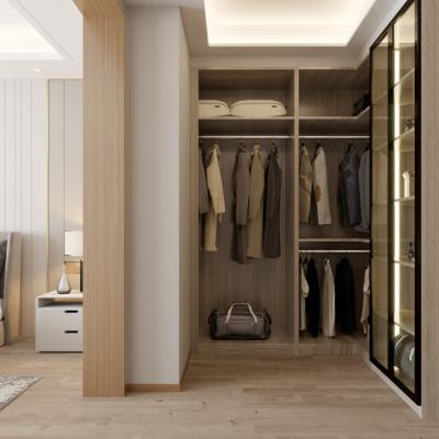 China Houten lak 6x6 Walk In Closet Garderobe Kleedkamer Te koop