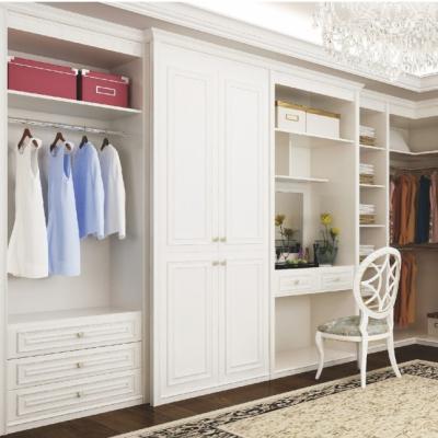 China Op maat gemaakte L-vormige walk in closet kast 5x4 7x7 Te koop