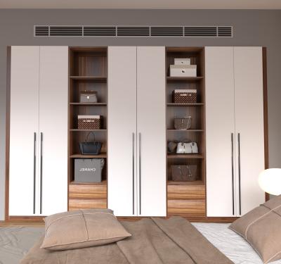 China Eco Friendly Swing Door Wardrobe White Cabinet 2 Door For Hanging Clothes for sale