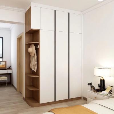 China MDF Particle Board Solid Wood White Wardrobe 75cm Wide With Leminate Lacquer for sale