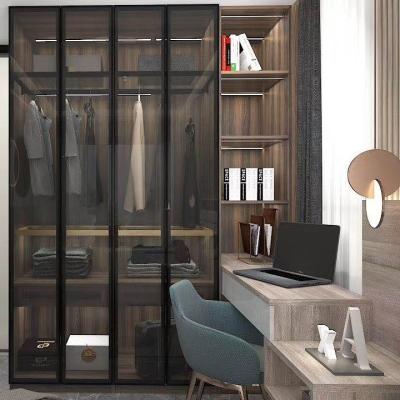 China Modern Hinged Open Door Fitted Wardrobe Interiors MDF 7ft Custom for sale