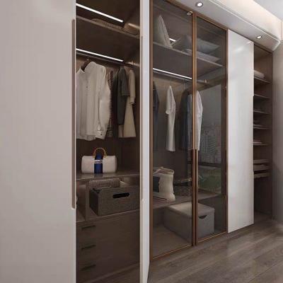 China High End Wood Swing Shutter Wardrobe Internal Storage Matte White Custom for sale