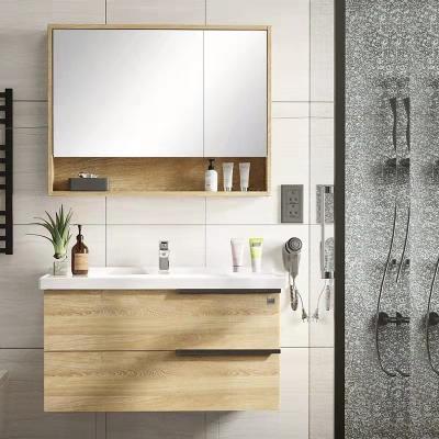 China Drijvende 24 Inch Wall Hang Vanity Unit met Wasbak natuurlijk hout Te koop