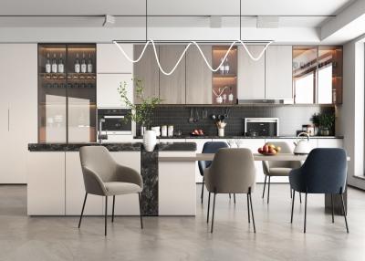 Cina Armadietti da cucina verticali a grano di legno laminati a noce con colore personalizzato in vendita