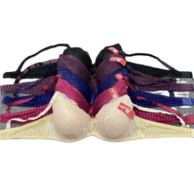 China Africa woman girls QUICK DRY V bra stocklot charming sexy deep bra with embroider to accept OEM/ODM stock bras for sale