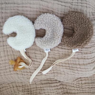 China 2022 New Style Moon Teddy Bear Baby Use Pacifier Holder Organic Wooden Clip Chain BPA Free For Newborn for sale