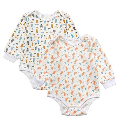 China New Styles Soft Cotton Girl Unisex Breathable Eco-Friendly Comfortable Eco-Friendly Baby Boy Cute Printed 100% Wrap Collar Jumpsuit for sale