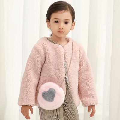 China Anti-wrinkle fashion new design fleece faux fur baby girl winter fluffy jackets coat for sale