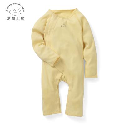 China 100% Organic Cotton Natural Factory Dyeing Organic Cotton Baby Pajamas Romper Newborn Clothes for sale