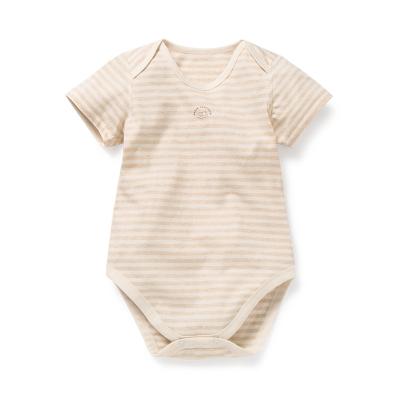 China Wrap Neckline Style Nature Colored Simple Newborn Onesie Baby Clothes For Summer for sale