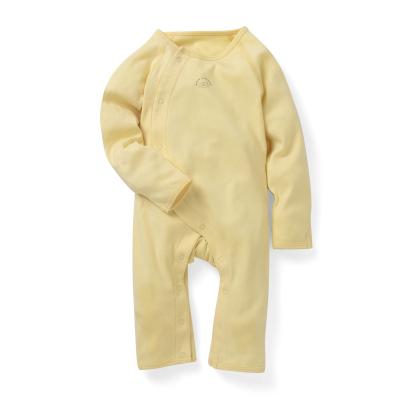 China 100% Organic Cotton Natural Factory Dyeing Organic Cotton Baby Playsuit Pajamas Clothes for sale