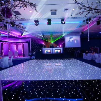 China Outdoor Wireless High Gloss Led Lighted Starlit White Dance Floor Starlit Effects Glitter For Wedding Party Carpet Tiles for sale