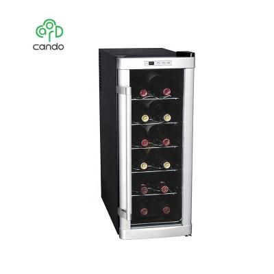 China Outdoor Custom Single-Zone 12 Bottle Wine Storage Fridge Thermoelectric Free Cooler for sale