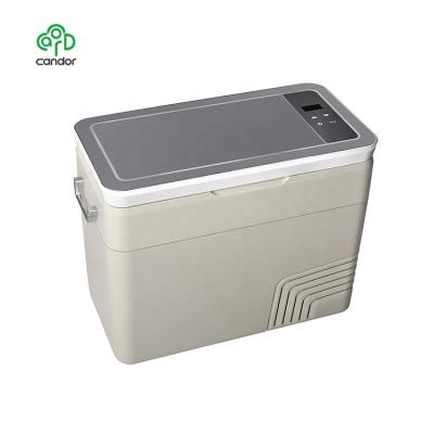 China ABS Free Zone 25L Custom Low Temperature Single Compressor Portable Cooler Refrigerator For Cars for sale