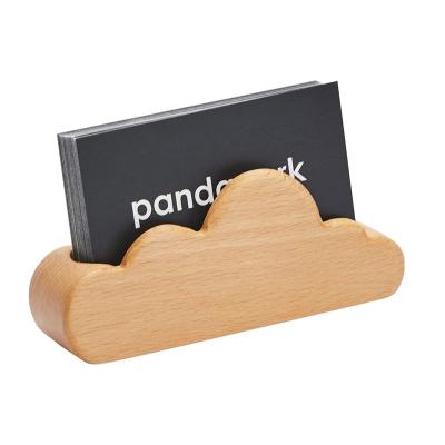 China Europe Business Card Holder For Office Cloud Training Business Card Display Wooden Rack for sale