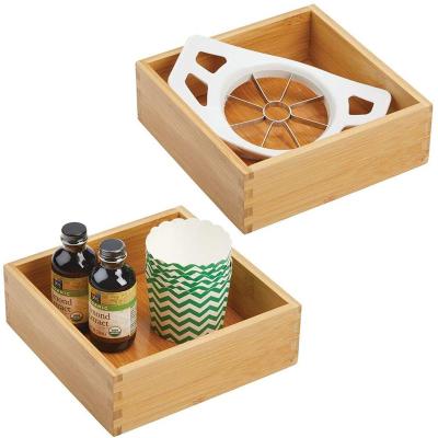 China Custom Made Natural Wooden Bamboo Buffet Drawer Organizer Box for sale